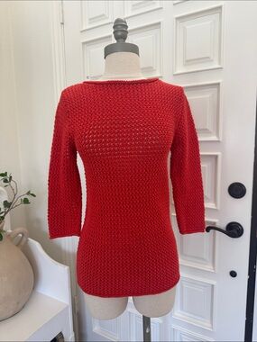 Lauren Ralph Lauren Hand Knit Red Crewneck Sweater